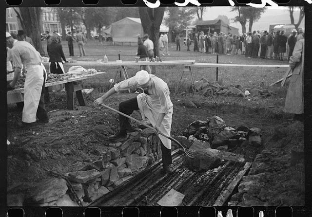 The pits at the free Labor Day barbecue, Ridgway, Colorado, 1940